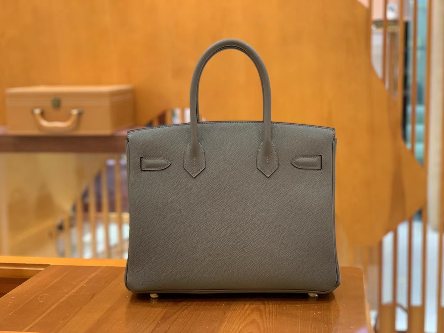 HERMES 爱马仕 Birkin 30CM Epsom 8C Gri Elephant 大象灰 进口蜜蜡线 全手工制作