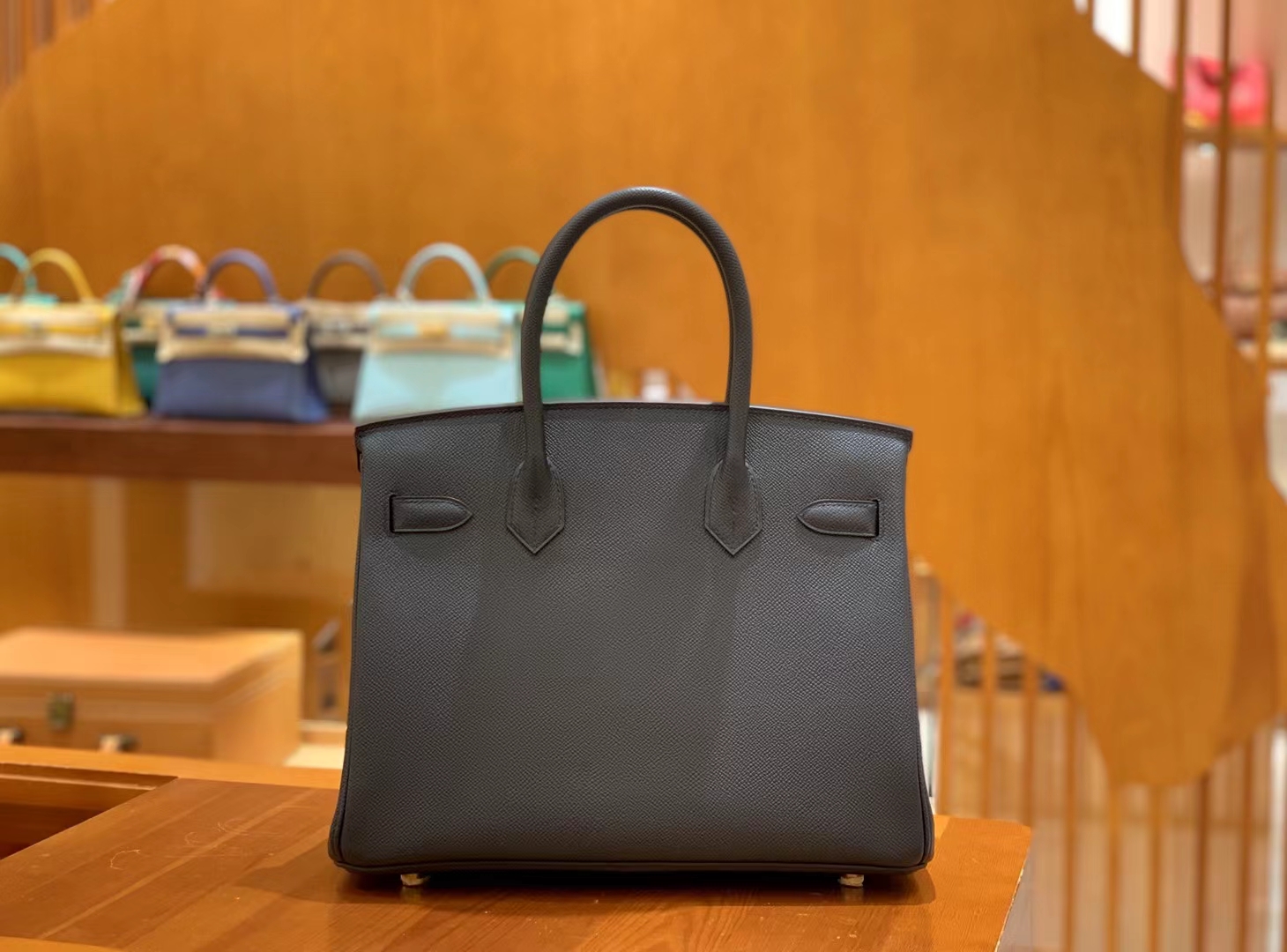 HERMES 爱马仕 Birkin 30CM Epsom 2Z 午夜蓝 进口蜜蜡线 全手工制作